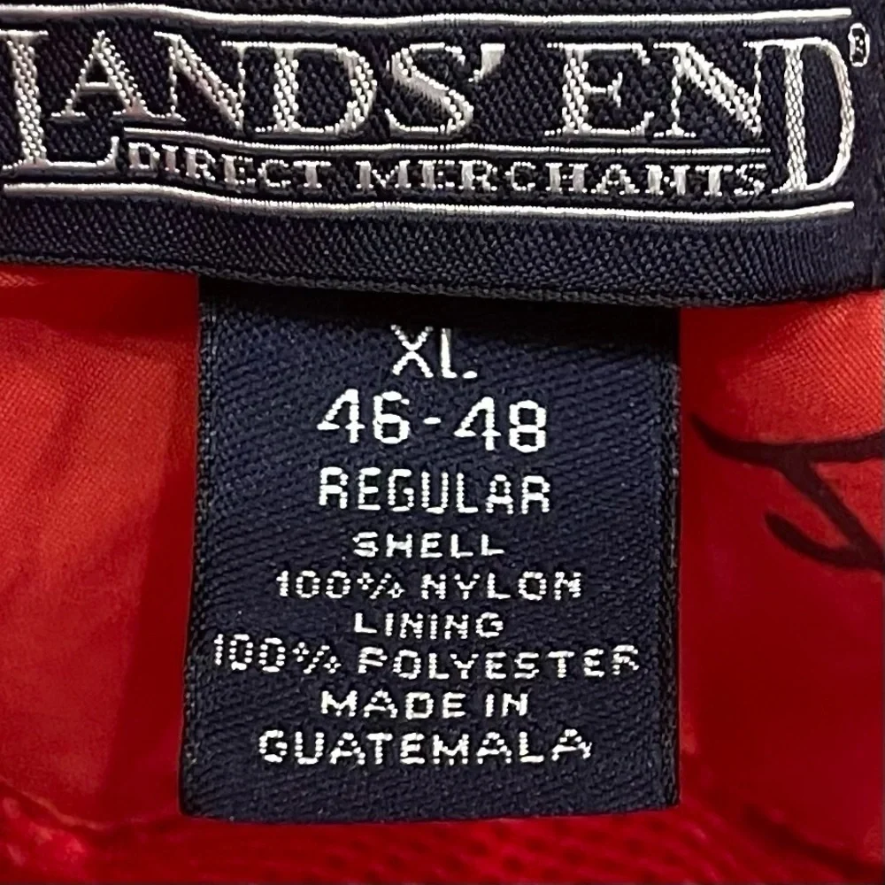 Lands' End Nylon Shell (Dark Salmon) Long Sleeve Full Zip Jacket XL Hooded